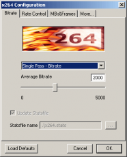 Скриншот 1 из 1 программы x264 Encoder 3000