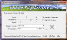 Скриншот 2 из 2 программы DesktopSnowOK