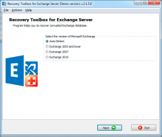 Скриншот 1 из 1 программы Recovery Toolbox for Exchange Server