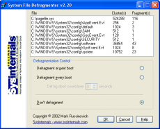 Скриншот 1 из 1 программы PageDefrag