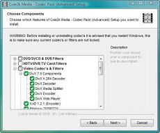 Скриншот 1 из 1 программы Cole2k Media Codec Pack Advanced