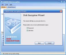 Скриншот 1 из 1 программы Comodo Disk Encryption