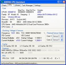 Скриншот 1 из 2 программы AMD64 CPU Assistant