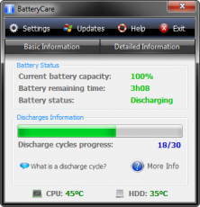 Скриншот 1 из 4 программы BatteryCare