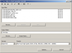 Скриншот 1 из 1 программы Free Video to iPod Converter