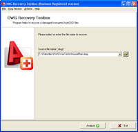 Скриншот 1 из 1 программы DWG Recovery Toolbox