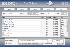 Скриншот 2 из 2 программы SpeSoft Free CD Ripper
