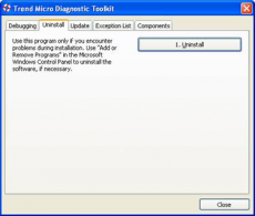 Скриншот 1 из 1 программы Trend Micro Diagnostic Toolkit