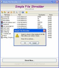 Скриншот 1 из 1 программы Simple File Shredder