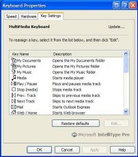 Скриншот 1 из 1 программы Microsoft IntelliType Pro Keyboard Software