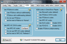 Скриншот 1 из 1 программы ADVANCED Codecs