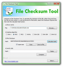 Скриншот 1 из 1 программы File Checksum Tool