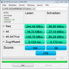 Скриншот 1 из 1 программы AS SSD Benchmark