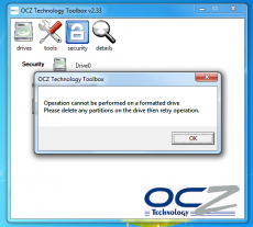 Скриншот 1 из 1 программы OCZ SSD Utility
