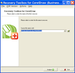 Скриншот 1 из 1 программы Recovery Toolbox for CorelDRAW