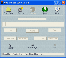 Скриншот 1 из 1 программы MKV to AVI Converter