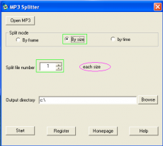 Скриншот 2 из 4 программы MP3 Splitter