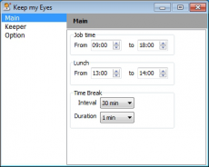Скриншот 1 из 1 программы Eyes Keeper