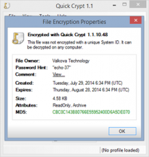 Скриншот 2 из 4 программы Quick Crypt