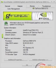 Скриншот 1 из 1 программы nVidia ForceWare Driver Vista
