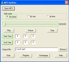 Скриншот 3 из 4 программы MP3 Splitter