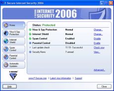 Скриншот 1 из 1 программы F-Secure Internet Security 2012