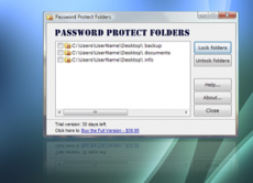 Скриншот 1 из 1 программы Password Protect Folders