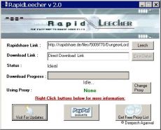 Скриншот 1 из 1 программы Rapidshare Leecher
