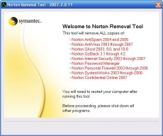 Скриншот 2 из 2 программы Norton Remove and Reinstall Tool