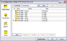 Скриншот 1 из 1 программы Golden FTP Server