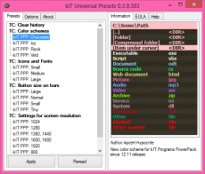 Скриншот 1 из 1 программы kIT Universal Presets