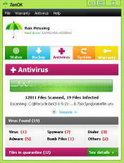 Скриншот 1 из 1 программы ZenOK Free Antivirus 2012