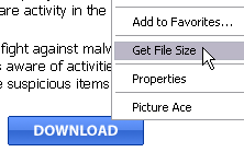 Скриншот 1 из 3 программы Get File Size