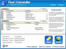 Скриншот 1 из 1 программы Final Uninstaller