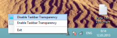 Скриншот 1 из 2 программы Opaque Taskbar for Windows 8
