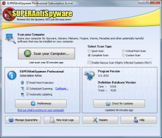 Скриншот 2 из 4 программы SUPERAntiSpyware