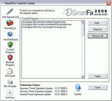 Скриншот 1 из 1 программы SmartFix Security Center 2009