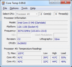Скриншот 3 из 3 программы Core Temp