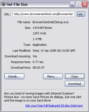 Скриншот 2 из 3 программы Get File Size