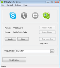 Скриншот 1 из 1 программы IMCapture for Skype