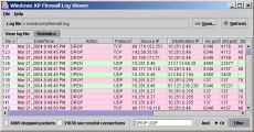 Скриншот 1 из 1 программы Windows XP Firewall Log Viewer