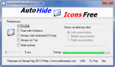 Скриншот 1 из 1 программы AutoHideDesktopIcons