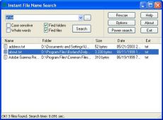 Скриншот 1 из 1 программы Instant File Name Search