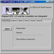 Скриншот 1 из 1 программы UPX Graphical