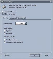 Скриншот 1 из 1 программы AR RAM Disk