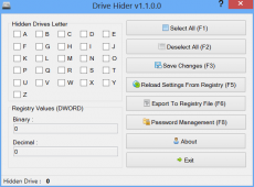 Скриншот 1 из 1 программы Drive Hider