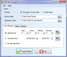Скриншот 1 из 3 программы EXIF Date Changer
