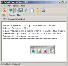 Скриншот 1 из 1 программы DzSoft Paste & Save 2003