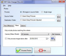 Скриншот 2 из 3 программы EXIF Date Changer