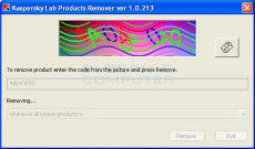 Скриншот 1 из 2 программы Kaspersky Products Remover